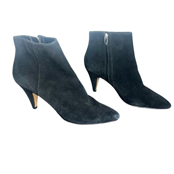 Dolce Vita Black Suede Pointed Toe Kitten Heel Ankle Boots Size 9.5 - Picture 4 of 12